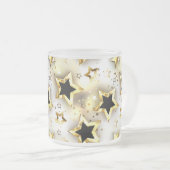Tasse Givré Lumière transparente avec étoiles or (Devant droit)