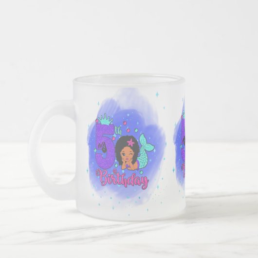 Tasse Givré Ma sirène du 5e anniversaire (Gauche)
