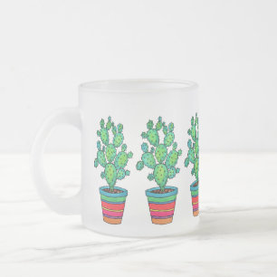 Tasse Givré Magnifique Cactus Aquarelle En Beau Pot