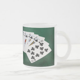 Tasse Givré Mains de poker - Brosse royale - Costume de clubs