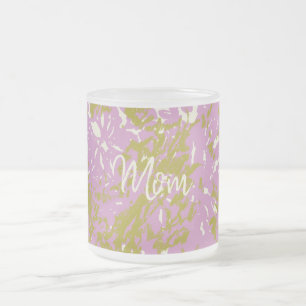 Tasse Givré Maman Personnalisée Élégante Rose Botanique
