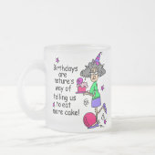 Tasse Givré Mangez plus de gâteau Humour d'anniversaire (Gauche)