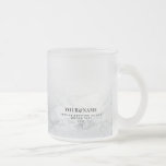 Tasse Givré Marbre blanc Mariage Baby shower nuptial Nom Favor<br><div class="desc">Créez votre cadeau personnalisé unique avec ce modèle de pâte à café en verre poli transparent élégant et minimaliste. Écrivez votre nom, nom de la servante, nom de l'animateur, nom du parent ou tout texte personnalisé et votre célébration : Mariage, Fête des mariées, Baby shower, Anniversaire, Sewwt 16, Baptême, Première...</div>