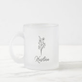 Tasse Givré Mars Fleur de naissance et nom élégant du script (Gauche)