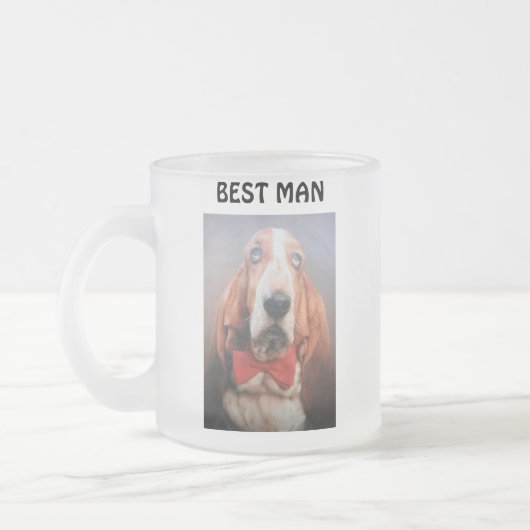 Tasse Givré Meilleur homme de la boue avec Basset Hound (Gauche)