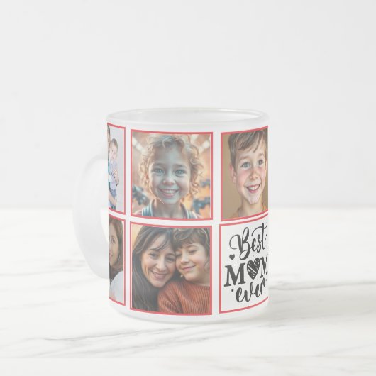 Tasse Givré Meilleure photo personnalisée jamais vue par maman (Devant gauche)