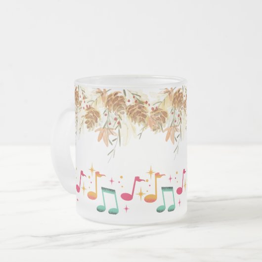 Tasse Givré Mélodie de la nature : Notes musicales avec Feuill (Devant gauche)