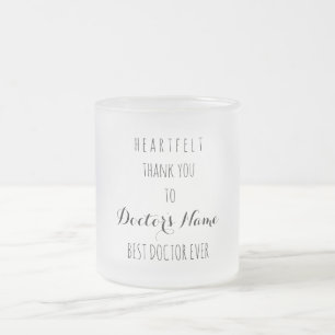 Tasse Givré Merci de coeur meilleur docteur jamais la typograp