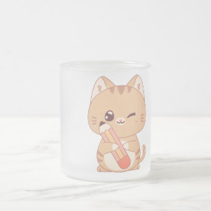 Tasse Givré mignon étudiant en chat Conception amoureux des