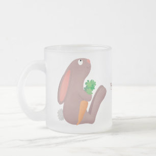 Tasse Givré Mignons lapin lapin lapin assis avec dessin de car