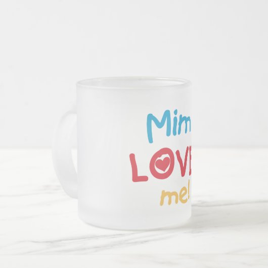 Tasse Givré Mimi aime mes t-shirts et cadeaux (Devant gauche)