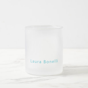 Tasse Givré Minimaliste Moderne Professionnel Nom Bleu Azur