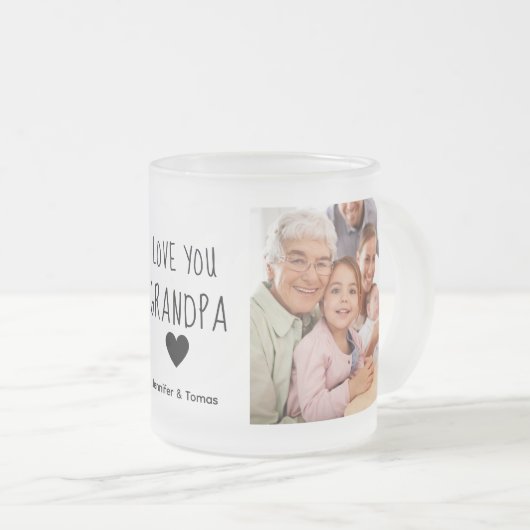 Tasse Givré Modern Collage Photo Love You Grandpa (Devant droit)