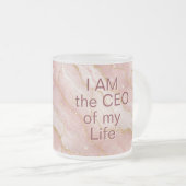 Tasse Givré Modern Rose Quartz Marble Gold Glitter (Devant droit)