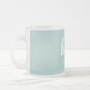 Tasse Givré Moderne Minimale Vert Et Blanc Bonjour Et Vous Nom