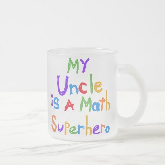 Tasse Givré Mon oncle Math Superhero T-shirts et cadeaux (Droit)