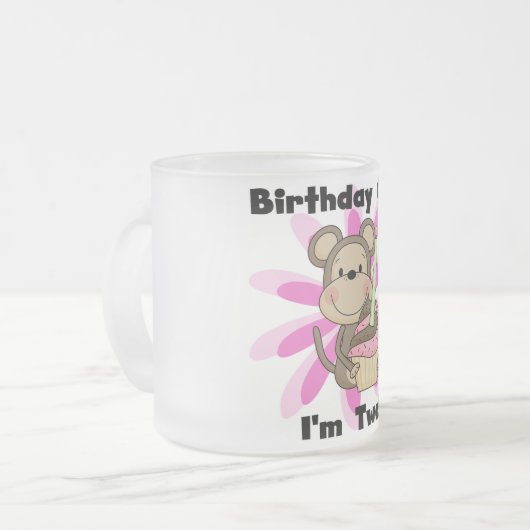 Tasse Givré Monkey Girl 2e Anniversaire Tshirts et cadeaux (Devant gauche)