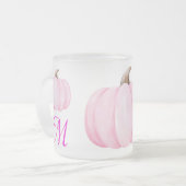 Tasse Givré Monogramme initial avec Citrouille rose | (Devant gauche)