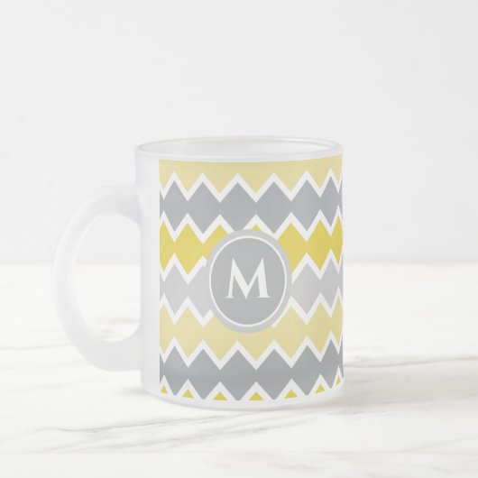 Tasse Givré Monogramme Motif jaune et gris (Gauche)