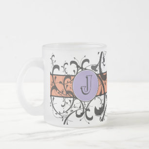 Tasse Givré Monogramme Personnalisé Fancy Flourish