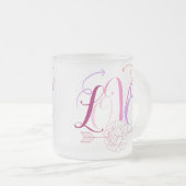Tasse Givré Mot d'amour & fleurs avec flèche (Devant droit)