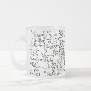 Tasse Givré Motif Abstrait noir et blanc
