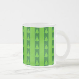 Tasse Givré Motif d'arbre de Noël à rayures vertes