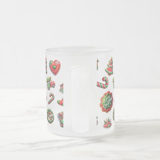 Tasse Givré Motif de biscuits de Noël (Poignée)