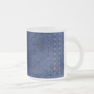 Tasse Givré Motif de carte mère Geek bleu