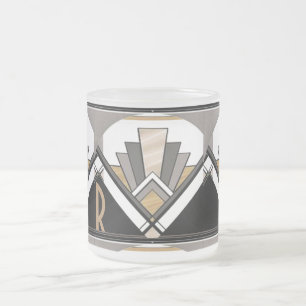 Tasse Givré Motif de délice Art Déco personnalisé Initial