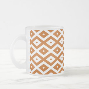 Tasse Givré Motif de diamant orange et blanc brûlé