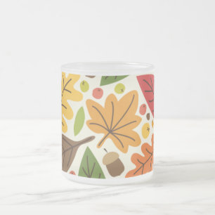 Tasse Givré Motif de feuilles d'automne colorées et de glands