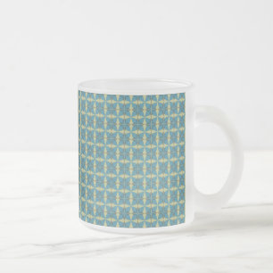 Tasse Givré Motif de feuilles simples en bleu