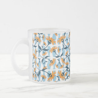 Tasse Givré Motif de vase bleu à vigne marine et marguerite or