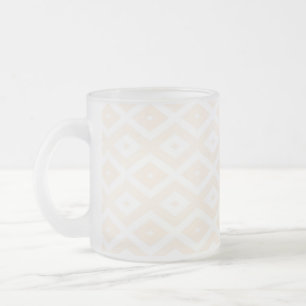 Tasse Givré Motif en diamant beige et blanc