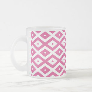 Tasse Givré Motif en diamant rose et blanc