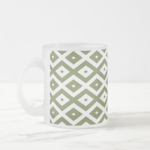 Tasse Givré Motif en diamant vert et blanc