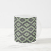 Tasse Givré Motif en diamant vert olive et noir (Devant droit)
