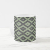 Tasse Givré Motif en diamant vert olive et noir (Devant gauche)