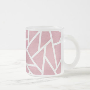 Tasse Givré Motif en mosaïque corail et blanc