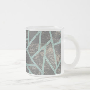 Tasse Givré Motif en mosaïque vert pâle et gris