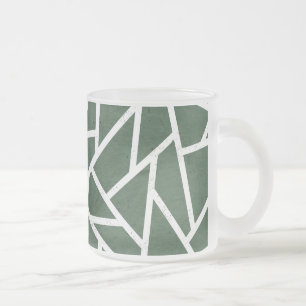 Tasse Givré Motif en mosaïque verte et blanche