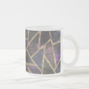 Tasse Givré Motif en mosaïque violet et or