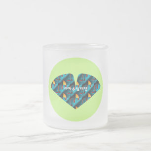 Tasse Givré Motif feuille de palme verte