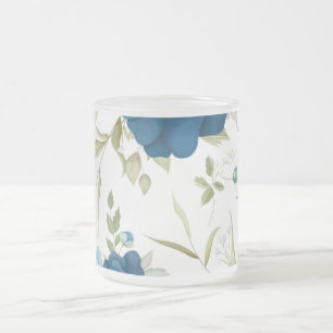 Tasse Givré Motif floral aquarelle bleue sans couture