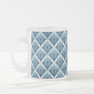 Tasse Givré Motif floral boho élégant en bleu