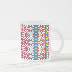 Tasse Givré Motif géométrique tribal rouge, bleu et blanc étoi