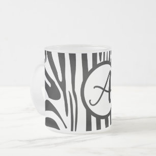 Tasse Givré Motif imprimé zèbre noir et blanc gras