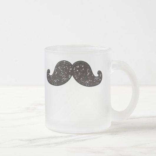 TASSE GIVRÉ MOUSTACHE DE PARTIES SCINTILLANTES DE NOIR (Droit)