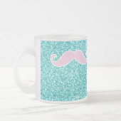 TASSE GIVRÉ MOUSTACHE ROSE GIRLY SUR L'EFFET TURQUOISE DE (Gauche)